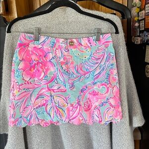 Lilly Pulitzer Women’s Size 2 Shorts Pink Blue Scallop Skort